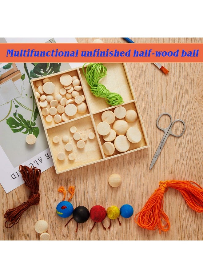Qunclay 500 Pieces Half Unfinished Wooden Balls Natural Split Wood Ball Hemisphere Wood Craft Balls Small Half Round Wooden Balls For Paint Diy Craft Toy Home Decoration 10 12 15 18 20 25 Mm  - Image 5
