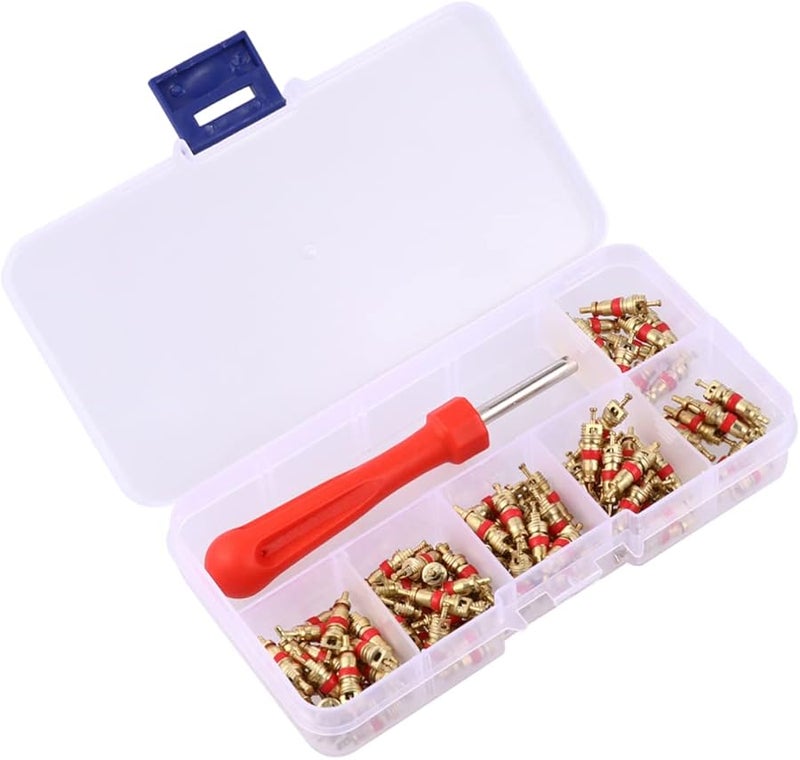 101 قطعة مجموعة أدوات صمام الإطارات للسيارة الدراجة النارية الدراجة الهوائية وجع متين التثبيت السريع - Image 2