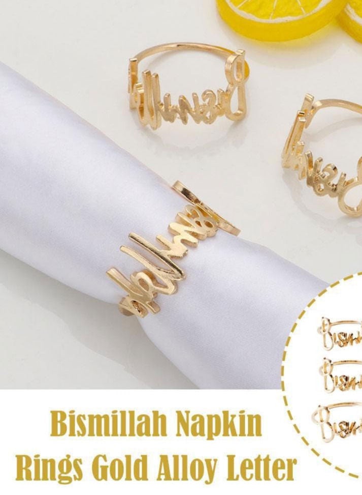 GROWSTEADY Metal Napkin Rings For Dining Anniversary Birthday Easter  - Image 3