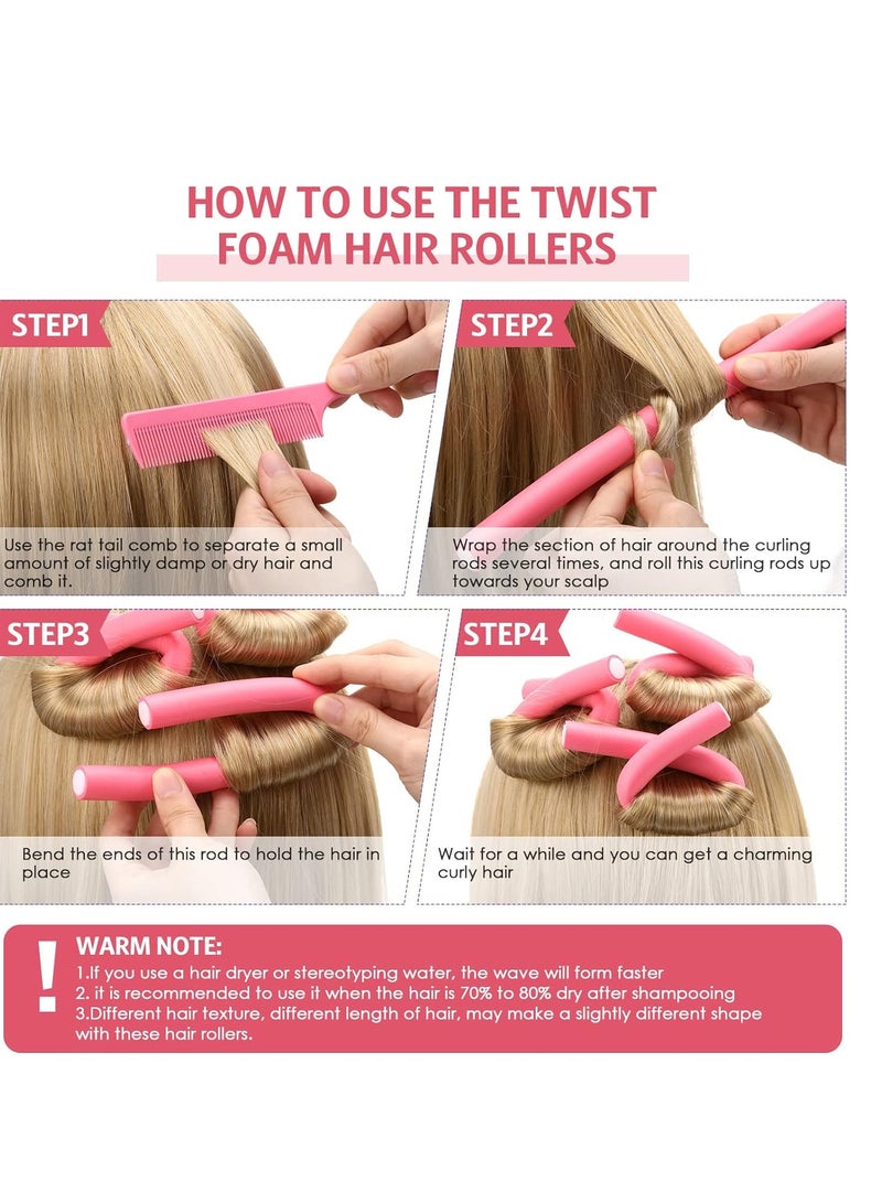 62 pieces universal bar, sponge curling iron, heat-free curling iron, flexible foam curling iron, comb set. - Image 2