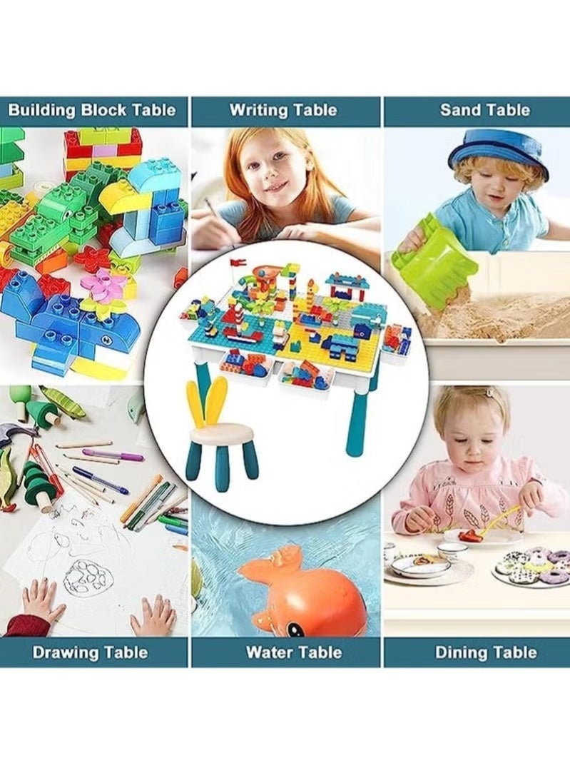 Arabest Building Blocks Set for Kids 3+ Years,189 Pieces Big Stacking Blocks with Slideway,Educational Toys for Boys and Girls,Height Adjustable Block Table with Stool and Storage Box,Multi-functional Kids Activity Table - Image 5