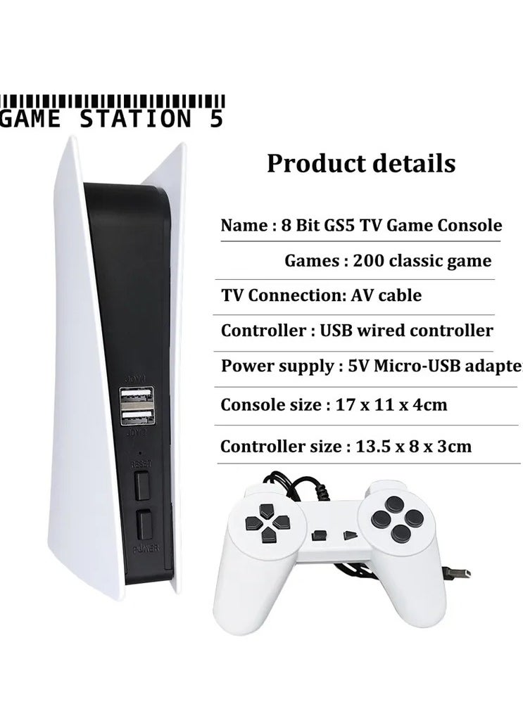 Generic - TV Game Console Nostalgic host 8 Bit Retro Consola Video Juegos 200 Classic Games GS5 Station USB Wired Handheld Gamepad AV Output - Image 1