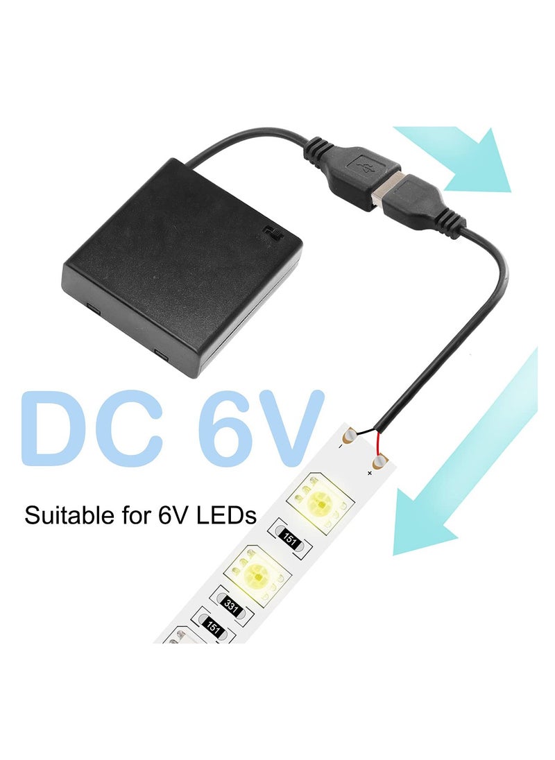 Generic - 4 AA Battery Holder with USB Switch and 4 USB Female Sockets for RC Cars and LED Lights - Image 1
