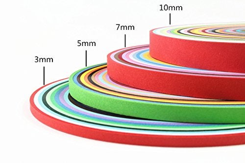 IMISNO Paper Quilling Strips Set 1040 Strips 26 Colors (3/5/7/10mmx38cm,Pack of 4 Sets) - Image 4