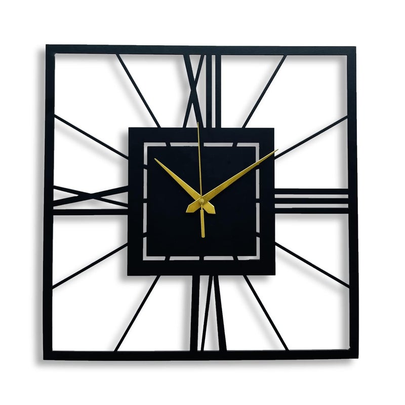 Dcloud Stylish Metal Wall Clock for Home and Hall Living Room Bedroom Office Antique Big Size Black 40 CM DA87 - Image 1