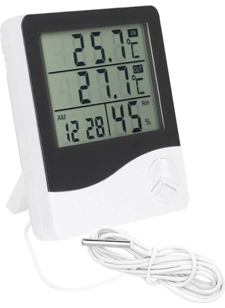 Techmaster 2 Digital Thermometer Alarm Clock Outdoor Temperature Meter Humidity Meter  - Image 1