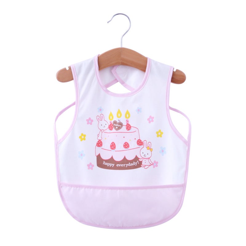 Childrens Costume Bib Baby Dinner Meal Bag Parents Kiss New Cartoon Printed Baby Retro-Dressing Lt.Grey 