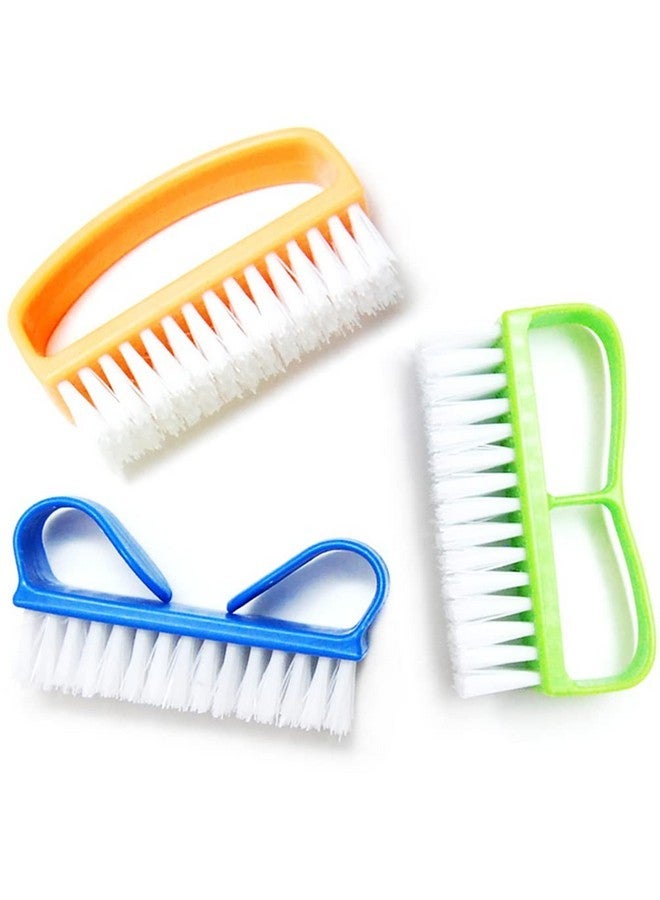 Luxxii (3 Pack) Color Handle Grip Nail Brush - Fingernail Scrub Cleaning Brushes Nail Hand Scrubbing Cleaning Brush. Color May Vary. - Image 1