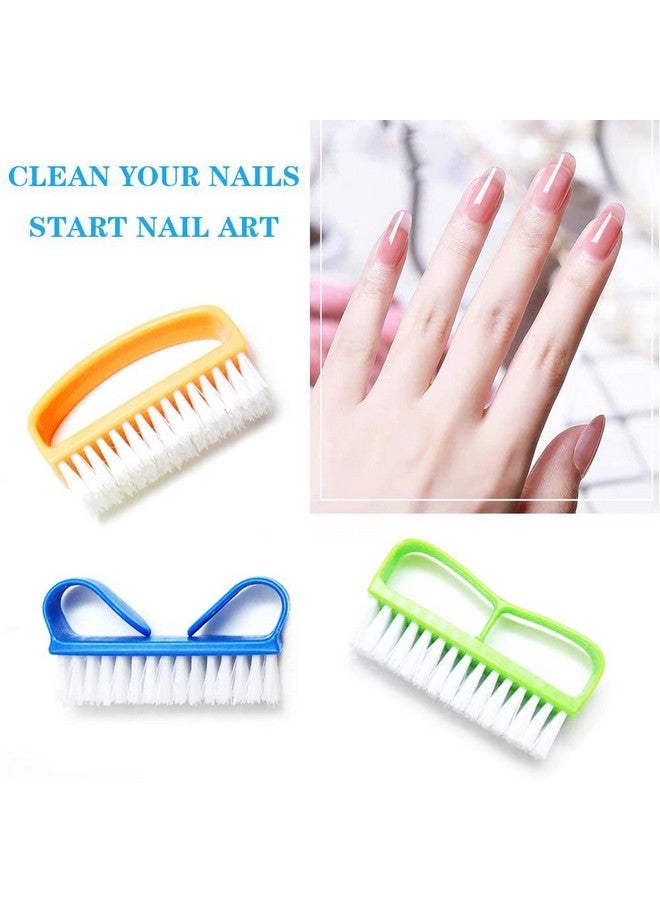 Luxxii (3 Pack) Color Handle Grip Nail Brush - Fingernail Scrub Cleaning Brushes Nail Hand Scrubbing Cleaning Brush. Color May Vary. - Image 2
