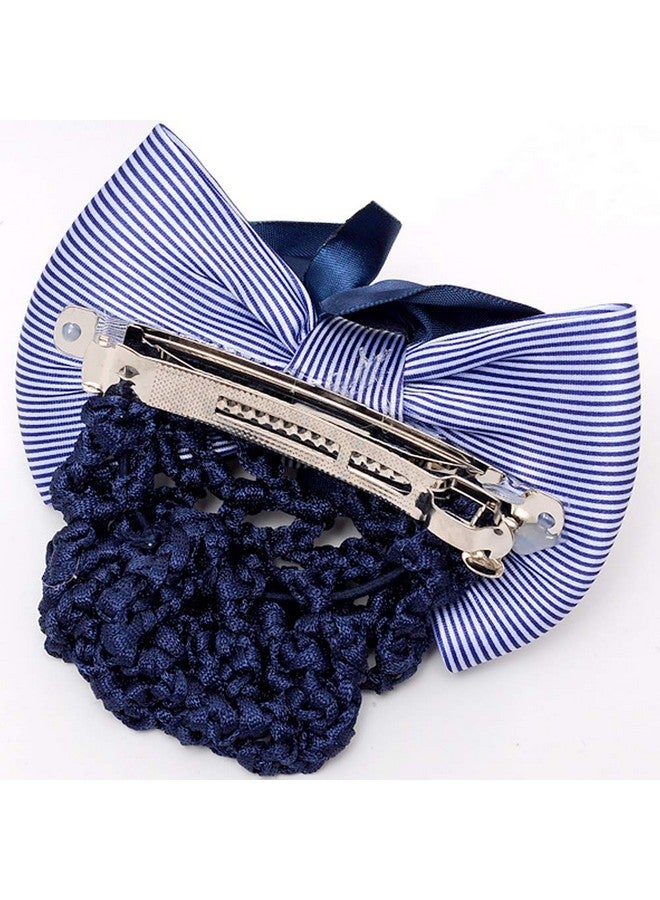 Thaoya 4 Pcs Womens Hair Bun Cover Net Snood Lady Bowknot Bun Covers Hair Clips With Bow For Nurse Stewardess With Work Clothes Hb3 - Image 3