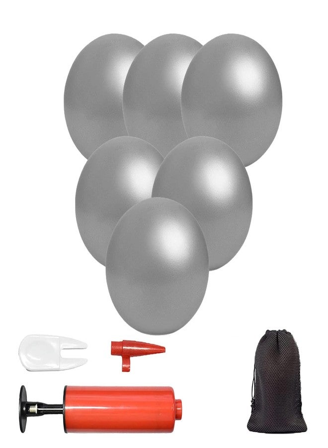 XIECCX Mini Yoga Balls 9 Inch Exercise Pilates Therapy Balance Micropore Ball Barre Equipment for Home Stability Training Physical Core Training(Grey-6PCS) - Image 1