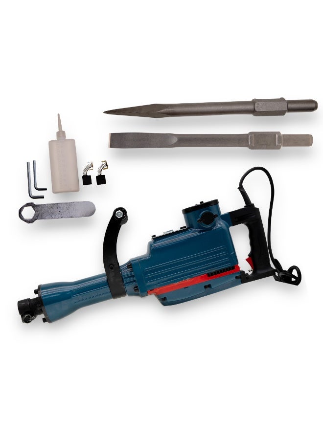 بوناي مطرقة هدم كهربائية قوية 2200 واط، سرعة دوران 1400 دورة في الدقيقة بدون تحميل، مقبض مضاد للاهتزاز، هيكل معدني متين، مثالية لأعمال البناء والبناء - طراز BN-HK98 - Image 1