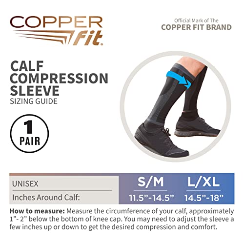 Copper Fit Calf Compression Sleeves, Black, Large/X-Large - Image 3