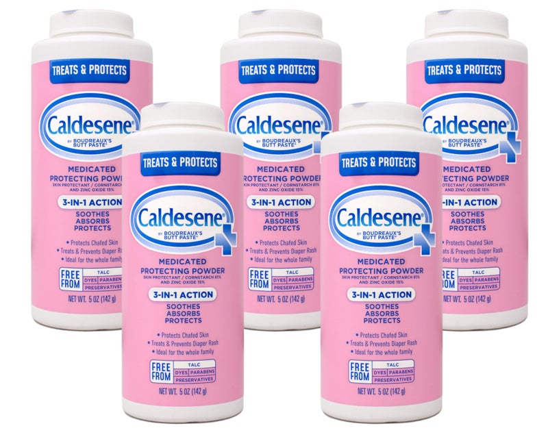 Caldesene Medicated Protecting Powder with Zinc Oxide & Cornstarch-Talc Free, 5 Ounce (5 Pack) - Image 1