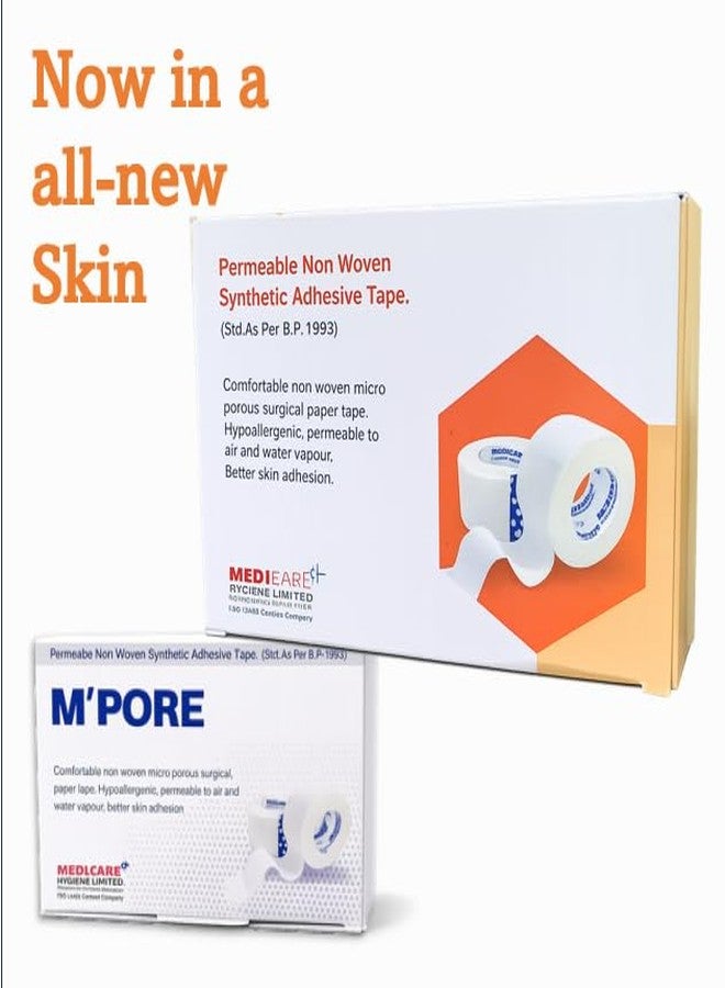 MEDICARE M'PORE Adhesive Paper Tape | Hypoallergenic Microporous Surgical Tape | Skin Friendly | Easy to Tear & Breathable | (3 Inch X 9.1 M) - Image 2