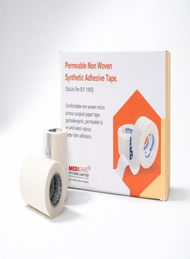 MEDICARE M'PORE Adhesive Paper Tape | Hypoallergenic Microporous Surgical Tape | Skin Friendly | Easy to Tear & Breathable | (3 Inch X 9.1 M) - Image 1
