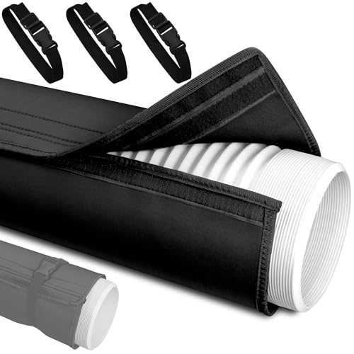 Nuhago Portable AC Hose Insulation Sleeve Insulated Wrap for 559 Exhaust Hoses 3 Adjustable Buckle Straps for Easy Install Waterproof Durable Heat Reducing Energy Saving Black - Image 1