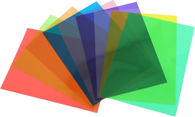 Uonlytech 9Sheets Colored Cellophane Paper Transparent Iridescent Wrapping Sheets for DIY Crafts Vibrant Colors for Handmade Projects - Image 1