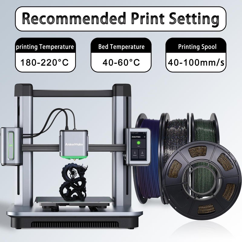 YOUSU 3D Printer Filament Galaxy PLA Filament 1.75mm, 3D Printing Filament Bundle, Multi Color PLA Filament Glitter 250g X 4 Color Pack. - Image 5