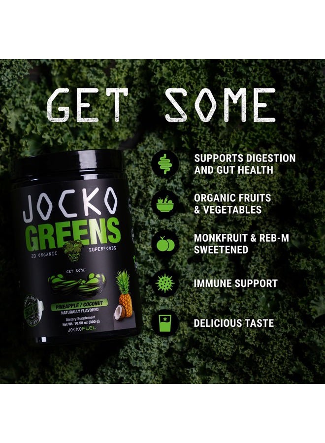 Jocko Fuel Daily Greens Powder - Premium Organic Greens Superfood Powder for Gut Health, Digestion, Bloating, Immune Support with Spirulina, Chlorella, Digestive Enzymes, & Probiotics - 30 Servings - Image 3