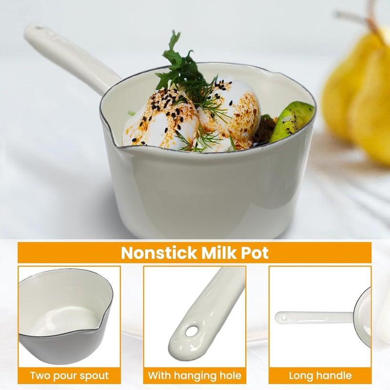 Small Nonstick Aluminum Alloy Saucepan - 8cm Diameter, Single Handle, For Milk, Coffee, Butter, Chocolate