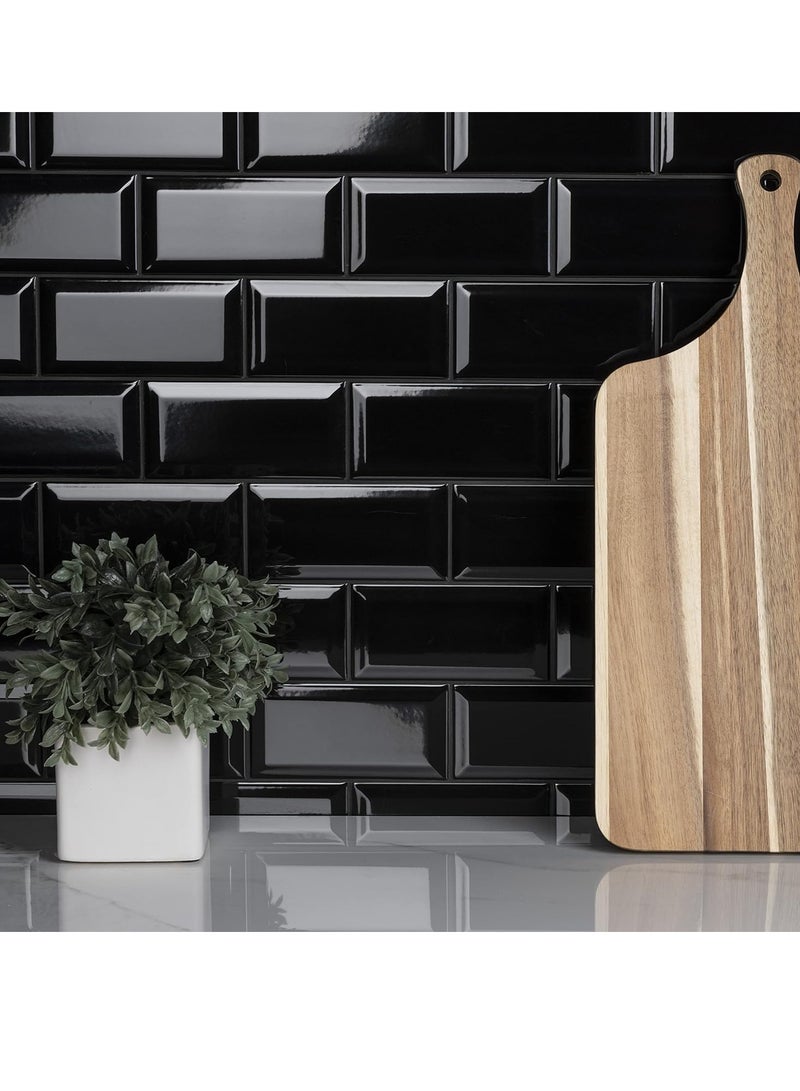 كيلا ملصقات حائط بنمط الطوب المائل 4.5 مم بتقنية سوداء: رغوة XPE مقاومة للماء ومضادة للتصادم ذاتية اللصق لغرفة المعيشة وغرفة النوم عالمية - Image 3