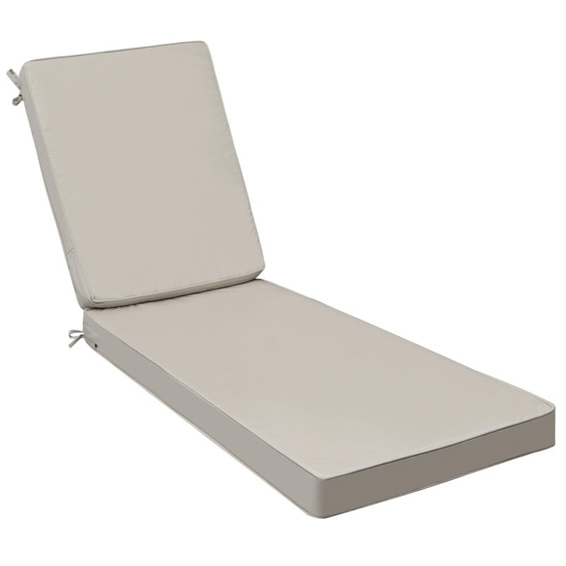 AAAAAcessories Outdoor Chaise Lounge Cushions, Fade-Resistant, Waterproof Patio Furniture Replacement Cushions, 72" x 21" x 3", Beige - Image 1