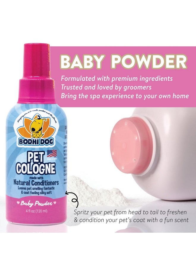 Bodhi Dog - Natural Dog Cologne | Premium Scented Deodorizing Body Spray For Dogs & Cats | Dog Perfume W/Natural Dog Conditioner (Baby Powder, 4 Fl Oz) - Image 1