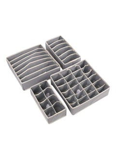 Dubkart 4 Piece Underwear Organizer Storage Box Set Grey  - Image 1