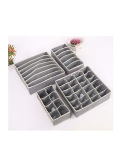 Dubkart 4 Piece Underwear Organizer Storage Box Set Grey  - Image 2