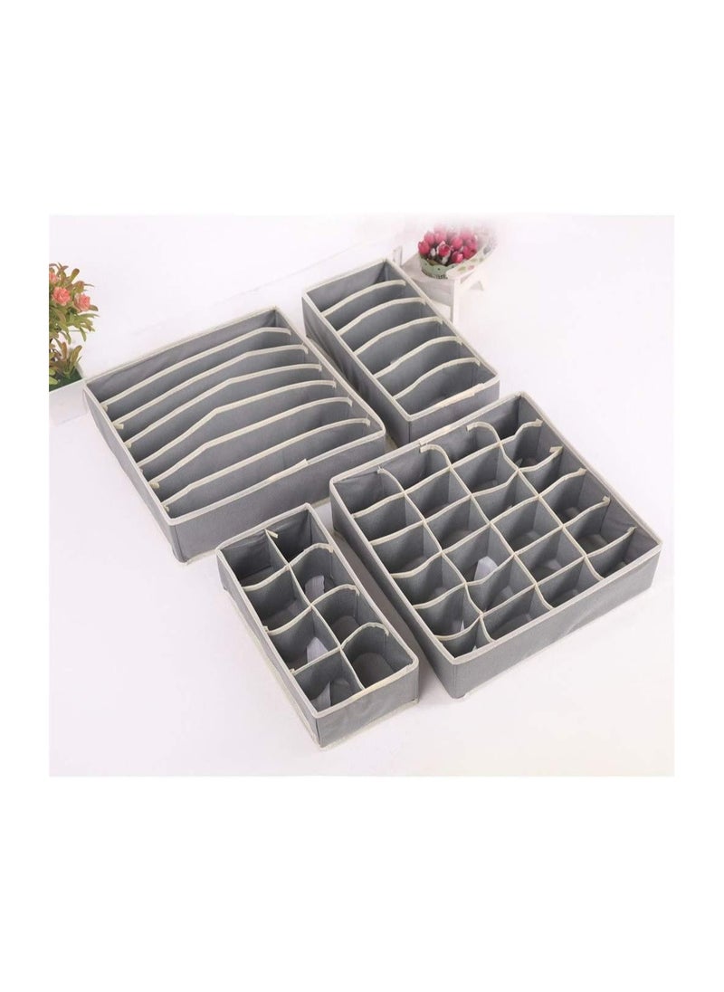 Dubkart 4 Piece Underwear Organizer Storage Box Set Grey  - Image 2