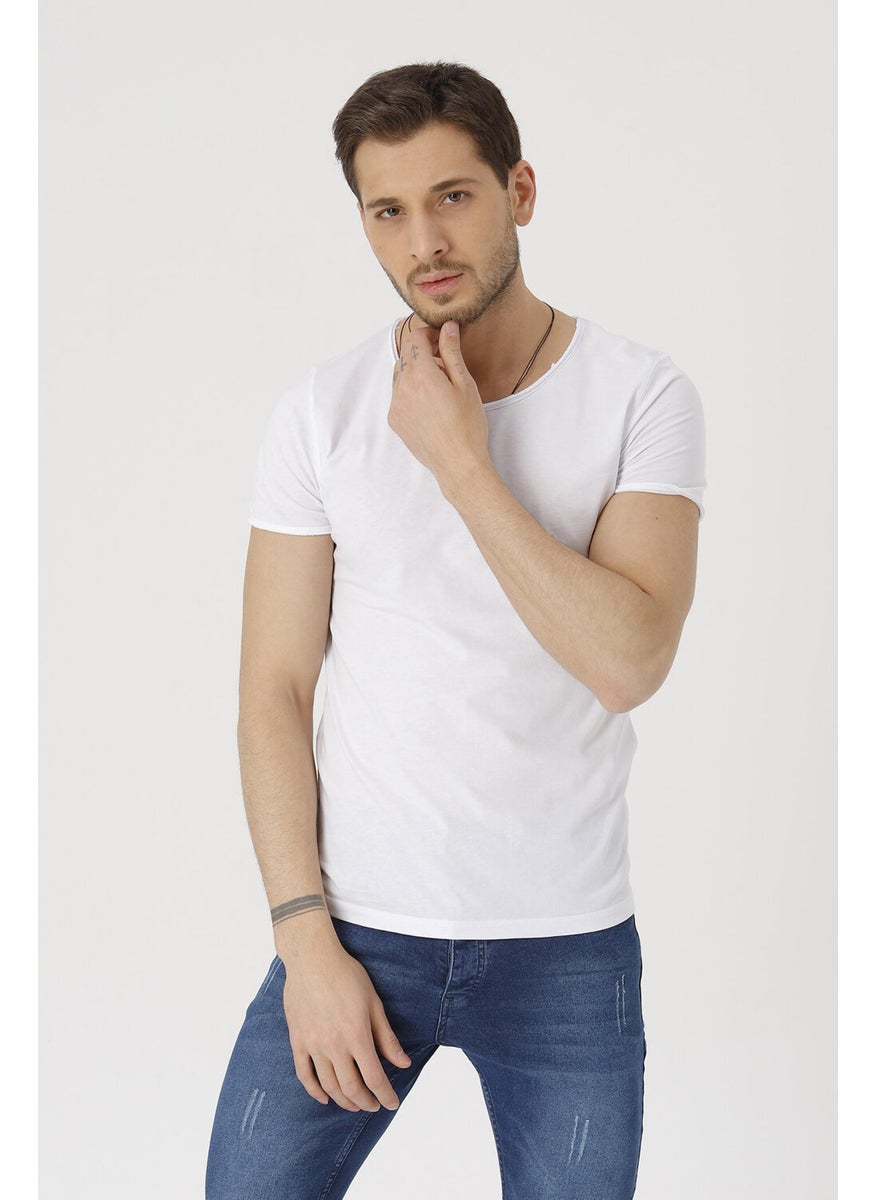 Men's White Short Sleeve Dirty Collar Slim Fit T-Shirt - pzsku/ZF83F96B5B45D7BE0FD67Z/45/_/1740600897/c5580e27-3c06-4ddd-967f-fd695334652b