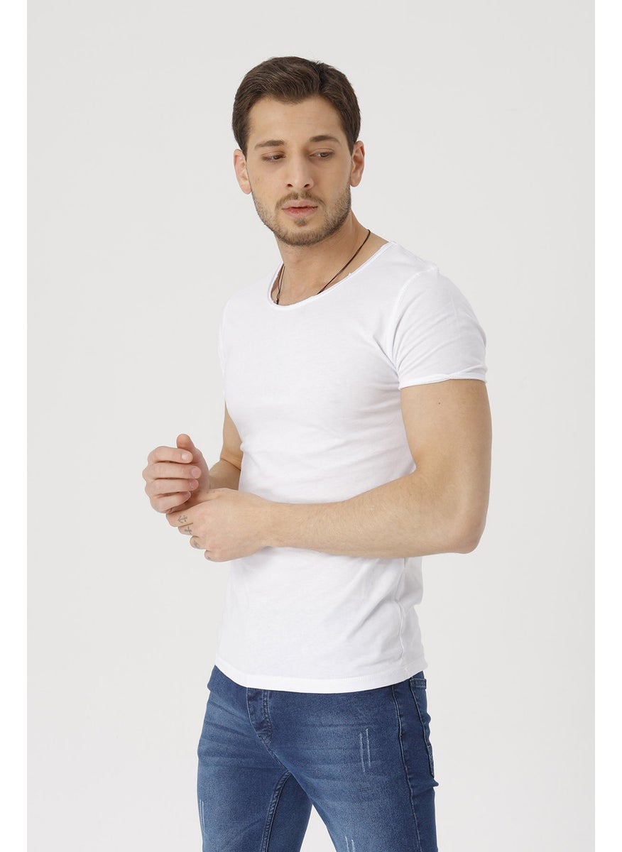 Men's White Short Sleeve Dirty Collar Slim Fit T-Shirt - pzsku/ZF83F96B5B45D7BE0FD67Z/45/_/1740600901/5f7e00c2-b400-48c4-8207-7822f433fb15