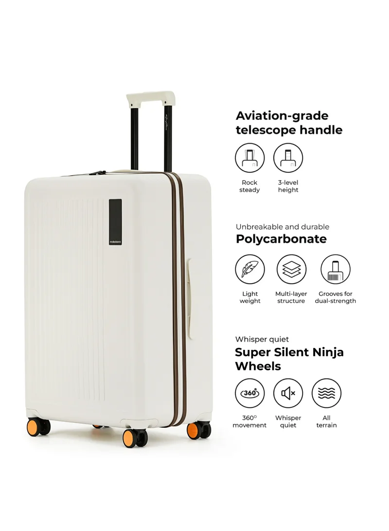 Mokobara The Transit Check-In Large Luggage - Polycarbonate Material | Still Loading Brownray 2.0, White