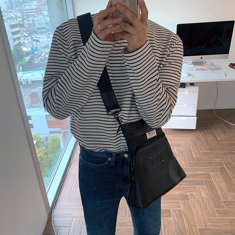 Myq Autumn New Long-Sleeved Striped T-Shirt Base Shirt Men'S Korean-Style Trendy Ins Sweater Loose Outer Wear - Image 5