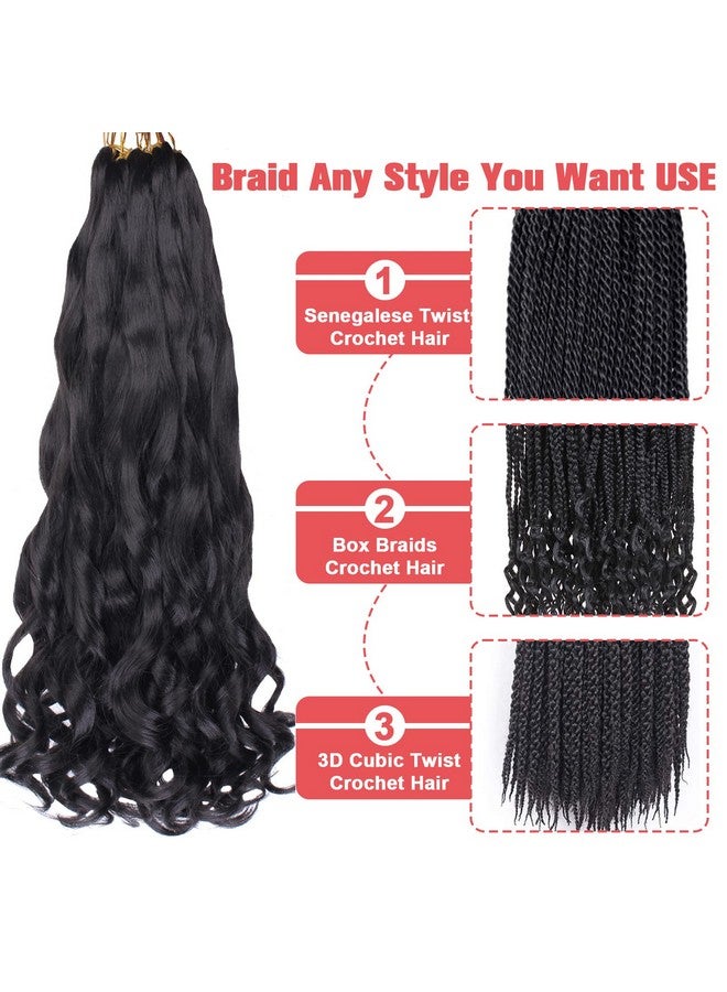 Xtrend 22 Inch Pre Stretched Loose Wave Braiding Hair 8 Packs French Curly Braiding Hair For Box Braids Bouncy Crochet Spanish Curly Ombre Brown Synthetic Hair Extensions For Women（22 Inch27M33） - Image 4