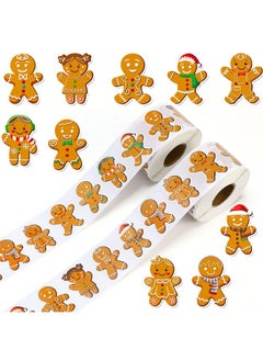 Containlol Containlol 1250 Pcs Christmas Roll Stickers 1.5 Inch Xmas Gingerbread Man Decals Self Adhesive Gingerbread Decorative Seal Stickers for Gift Bags Greeting Cards Winter Holiday Party Supplies  - Image 1