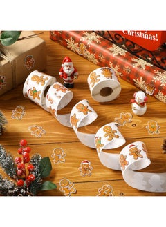 Containlol Containlol 1250 Pcs Christmas Roll Stickers 1.5 Inch Xmas Gingerbread Man Decals Self Adhesive Gingerbread Decorative Seal Stickers for Gift Bags Greeting Cards Winter Holiday Party Supplies  - Image 3