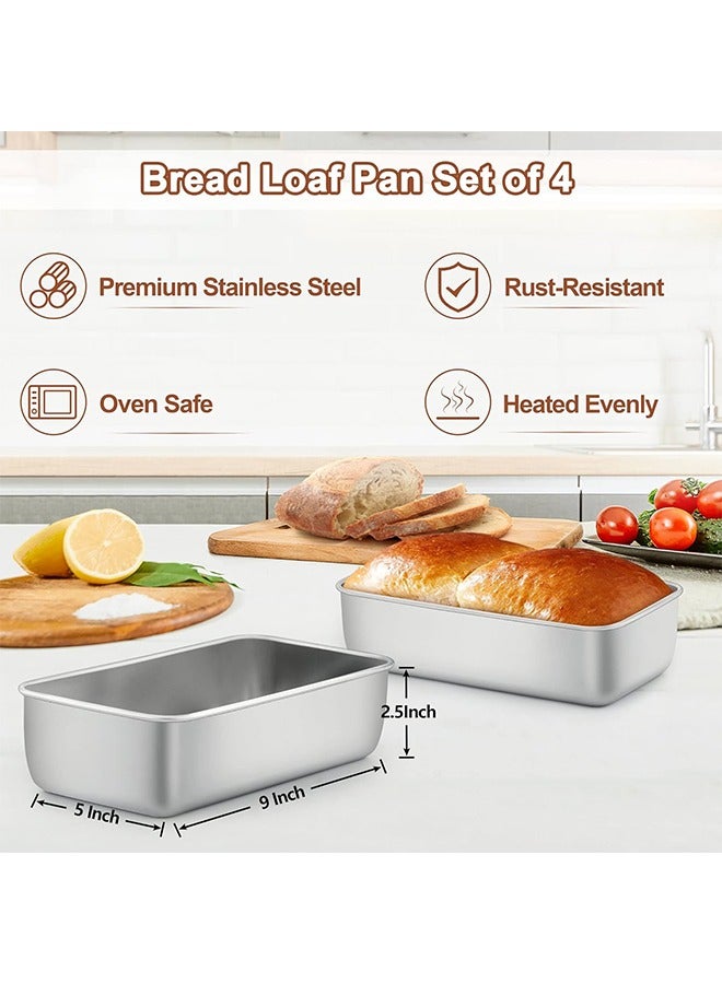 طقم 2 قالب خبز مستطيل، قوالب خبز من الفولاذ المقاوم للصدأ، مثالية للخبز المنزلي، قوالب لخبز الموز واللحم، آمنة للغسالة - Image 2