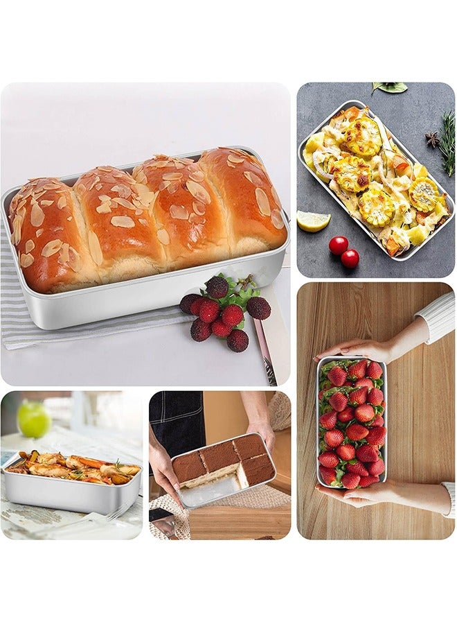 طقم 2 قالب خبز مستطيل، قوالب خبز من الفولاذ المقاوم للصدأ، مثالية للخبز المنزلي، قوالب لخبز الموز واللحم، آمنة للغسالة - Image 5