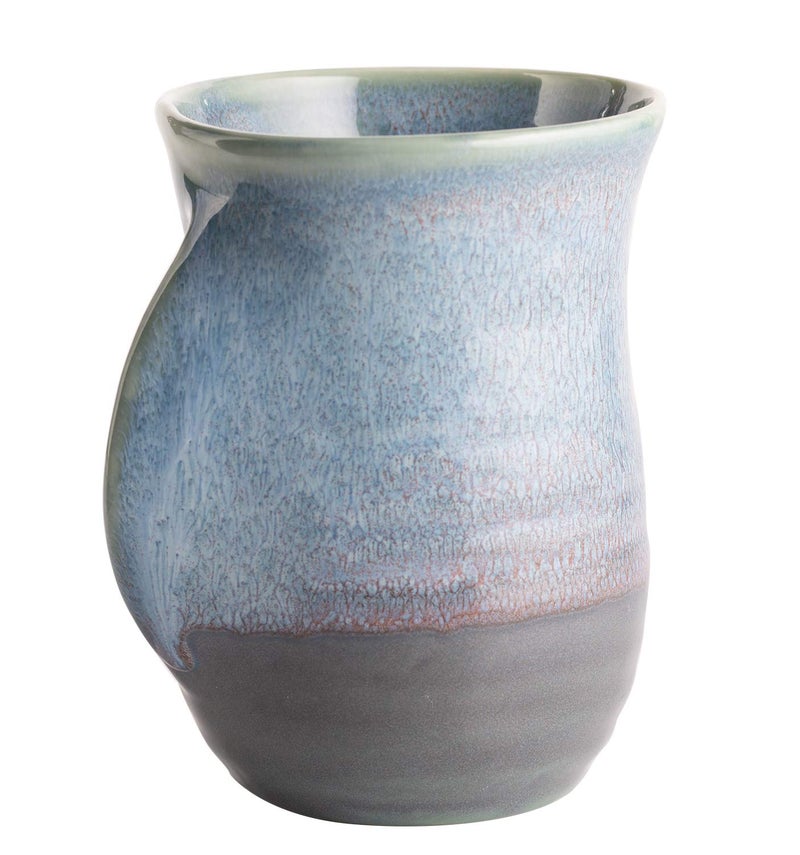 Gute Hand Warmer Mug, Ceramic and Hand Painted - Contoured Pocket will Hold Warmth From The Heat Of Your Drink - Keep Your Fingers Warm, Comfy Handwarmer Gift, Winter Stocking Stuffer Gifts - Right Handed - Image 2