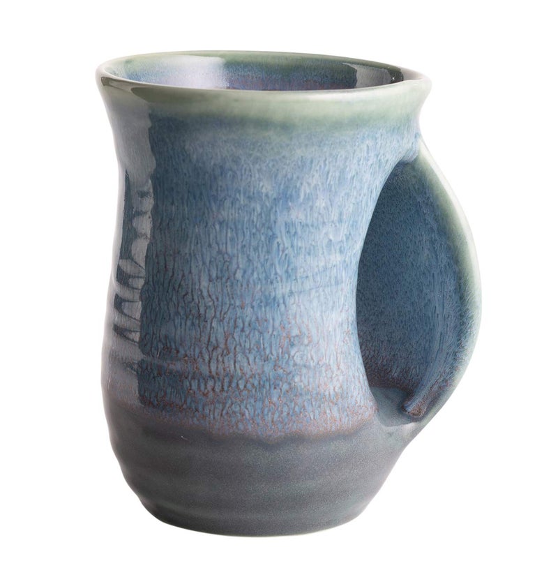 Gute Hand Warmer Mug, Ceramic and Hand Painted - Contoured Pocket will Hold Warmth From The Heat Of Your Drink - Keep Your Fingers Warm, Comfy Handwarmer Gift, Winter Stocking Stuffer Gifts - Right Handed - Image 1