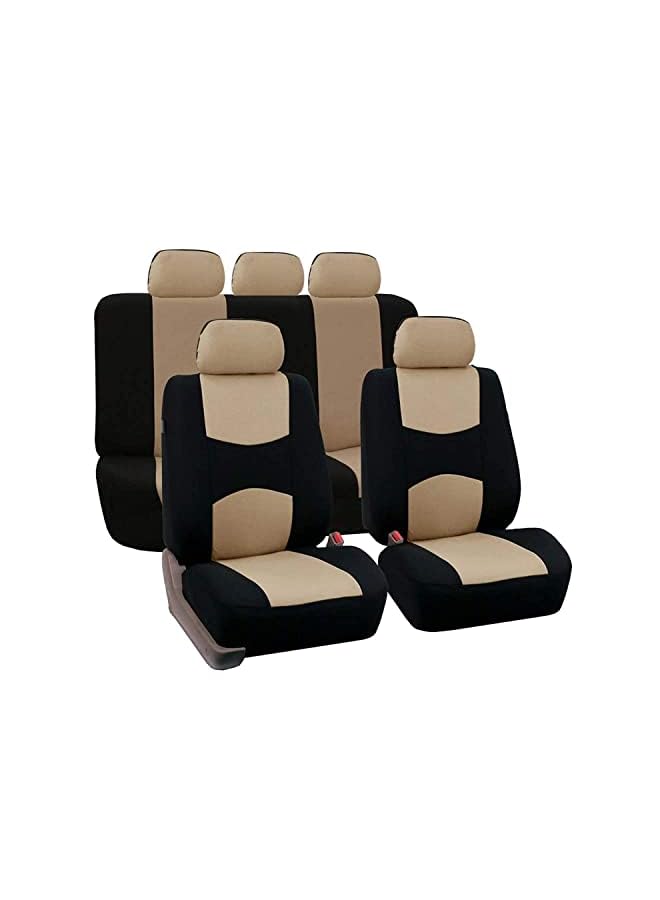 PROMASS Set Car Universal Car Front Seat Cover Automotive Seat Covers All The Year Round Cotton Cloth (Beige)  - Image 4