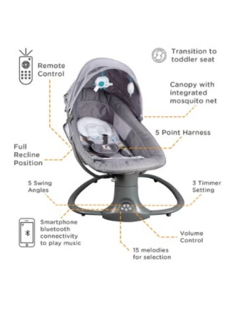 ALMUFARREJ - 3-In-1 Multi-Functional Baby Swing Bassinet With Remote Control And Toys - Image 1