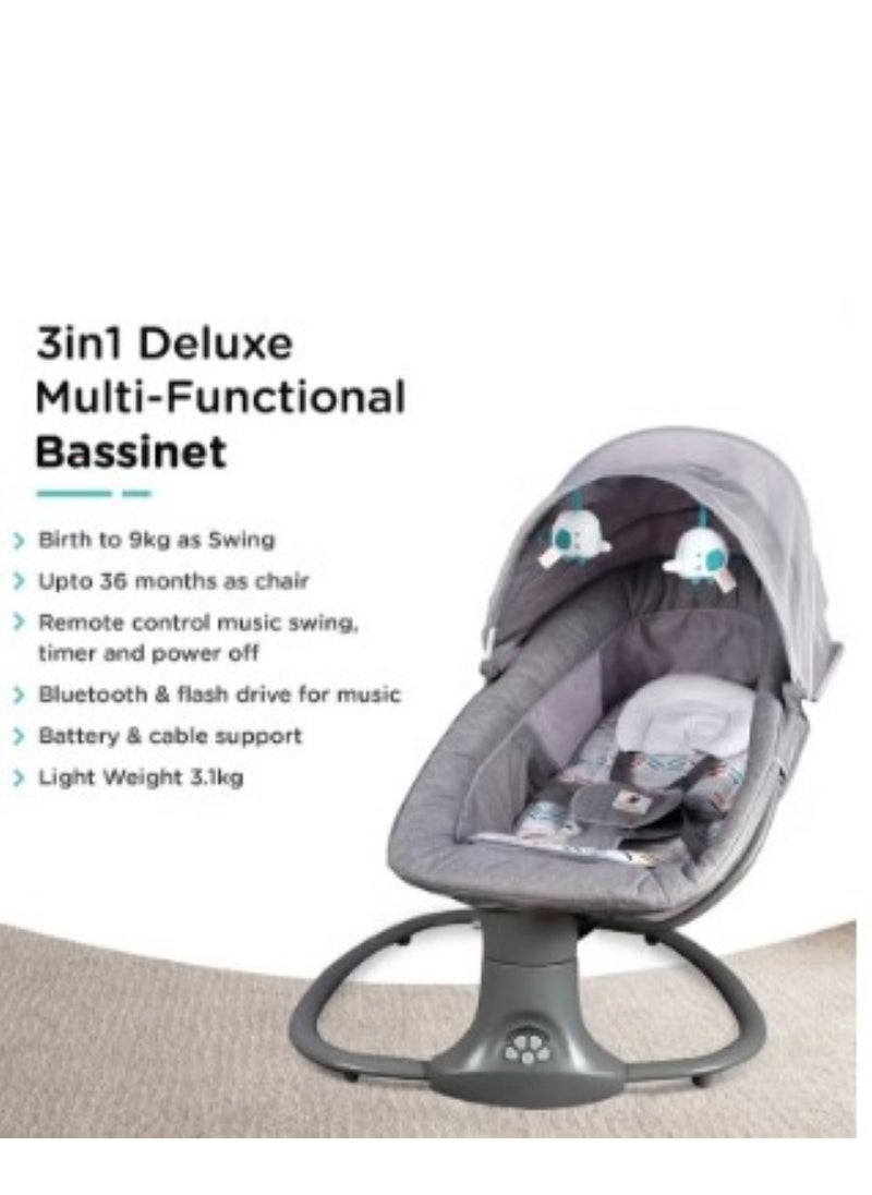 ALMUFARREJ - 3-In-1 Multi-Functional Baby Swing Bassinet With Remote Control And Toys - Image 1