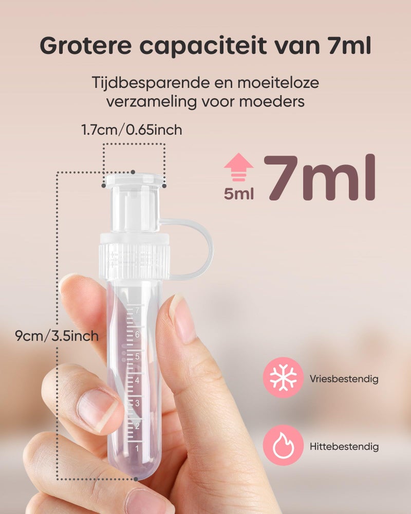 Nuliie Colostrum Collector Kit 7ml/6pcs, Leakproof, Reusable Breast Milk Collector, Heat & Freezer Resistant, BPA-Free, With Cotton Cloth Wipe, Storage Case, Cleaning Brush - Ready-to-Use for Newborns - Image 2