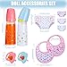 Shappy 10 Pcs Baby Doll Accessories Set Pretend Feeding and Caring Play Toy Set with Magic Disappearing Milk and Juice Bottles Pacifier Bibs Diapers Baby Doll Stuff for Kids Girls Birthday Party Gifts - Image 4