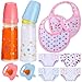 Shappy 10 Pcs Baby Doll Accessories Set Pretend Feeding and Caring Play Toy Set with Magic Disappearing Milk and Juice Bottles Pacifier Bibs Diapers Baby Doll Stuff for Kids Girls Birthday Party Gifts - Image 2