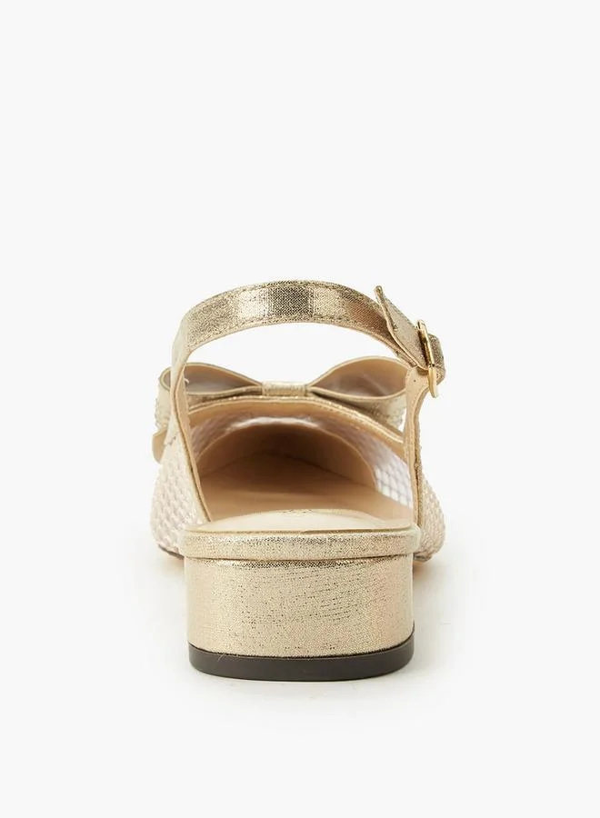 Celeste GOLD Women Bow Embellished Buckle Closure Pointed Toe Shoes for Women | Best Price UAE
