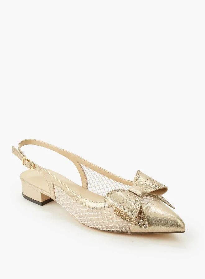 سيليست Women Bow Embellished Buckle Closure Pointed Toe Shoes